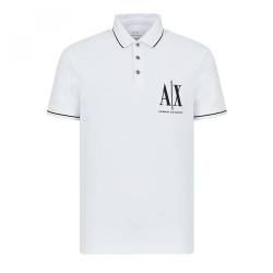 Armani Exchange Mens Maxi Embroidered Logo, Regular Fit Polohemd, White, Extra Large von Armani Exchange