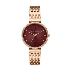 Armani Exchange Uhr für Damen , Dreizeigeruhrwerk, 36mm Rose Gold Edelstahlgehäuse mit Edelstahlarmband, AX5912 von Armani Exchange