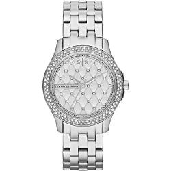 Armani Exchange Uhr für Damen , Dreizeigeruhrwerk, 36mm Silbernes Edelstahlgehäuse mit Edelstahlarmband, AX5215 von Armani Exchange