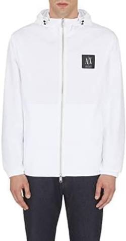 Armani Exchange Unisex Basics by Armani Nylon-Jacke Jacket, White, L von Armani Exchange