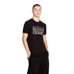 Armani Exchange We Beat as one THCMen's Slim Fit, Round Neck, Printed Logo, Stretch cottonT-ShirtBlackSmall von Armani Exchange