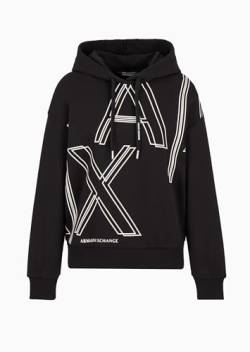 Armani Exchange Women's Ax Outline Logo Print Hoodie Sweatshirt, Black, 38 von Armani Exchange