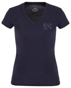 Armani Exchange Women's Essential V-Neck Cotton Jersey Logo T-Shirt, Blueberry Jelly, Large von Armani Exchange