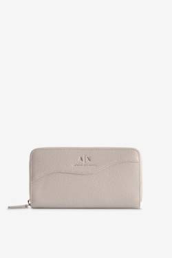 Armani Exchange Women's Essential Wave, Silver Logo Bi-Fold Wallet, Off Road von Armani Exchange