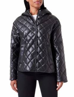 Armani Exchange Women's Quilted Faux Leather Shell Jacket, Black, Large von Armani Exchange