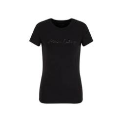 Armani Exchange Women's Rhinestone Script Logo Cotton Crewneck T-Shirt, Black, Large von Armani Exchange