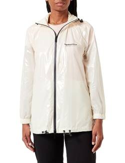 Armani Exchange Women's Sustainable, Glossy Fabric, Turtle Neck with Detachable Hood, Casual Fit Rain Jacket, White, Extra Small von Armani Exchange