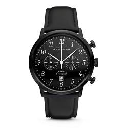 Armogan E.N.B Midnight Black C21 Herren-Chronograph, schwarzes Lederband von Armogan