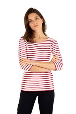 Armor Lux Damen Guerande T-Shirt, Mehrfarbig (Blanc/Braise 320), Large (Herstellergröße: 3) von Armor Lux