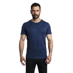 Arms of Andes - Men's Sustainable Alpaca Wool T-Shirt: 160 Ultralight Crew Neck - Navy Blue M von Arms of Andes