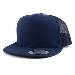 Armycrew Flexfit Oversize XXL Strukturierte Blank 5 Panel Flatbill Snapback Mesh Cap, navy, XX-Large von Armycrew