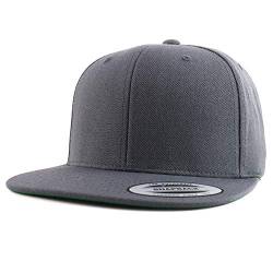 Armycrew Flexfit Oversize XXL Strukturierte Blank Flatbill Snapback Cap - Grau - XX-Large von Armycrew