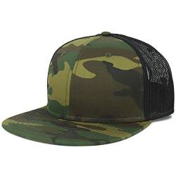 Armycrew Oversize XXL Blank Camouflage Flatbill Mesh Snapback Cap - Schwarz - XX-Large von Armycrew