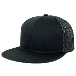 Armycrew Oversize XXL Blank Flatbill Mesh Snapback Cap - Schwarz - XX-Large von Armycrew