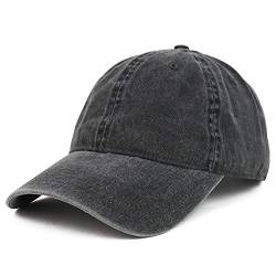 Armycrew XXL Oversize Big Washed Cotton Pigment Dyed Unstructured Baseball Cap, Schwarz, 62 von Armycrew