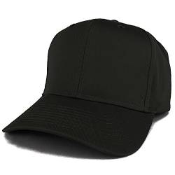 Armycrew XXL Oversize High Crown Adjustable Plain Solid Baseball Cap, Schwarz, Einheitsgröße von Armycrew