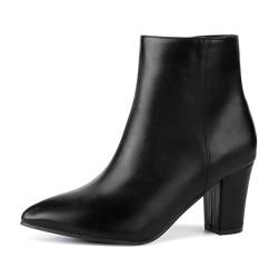 Aro Lora Damen Leder Stiefel und Stiefeletten Klassischer hoher Absatz Herbst- und Winterstiefel Schwarz 37 von Aro Lora