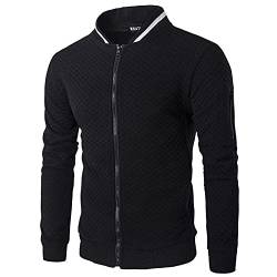 Aro Lora Herren Casual Zipper Sweatshirts Cardigan Langarm Bomberjacke Schwarz XL von Aro Lora