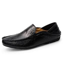 Aro Lora Herren Mokassins Slipper Business Penny Loafers Schuhe Leder Schuhe Komfort Fahrschuhe Flache Hausschuhe SolideSchwarz 46 EU von Aro Lora