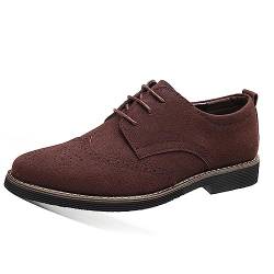 Herren Hochzeit Brogue Schuhe Anzugschuhe Derby Schnürhalbschuhe Oxfords Klassische Business Schuhe Braun 42 von Aro Lora