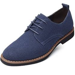 Herren Schnürhalbschuhe Hochzeit Brogue Oxford Derbys Schuhe Klassischer Suede Business Schuhe SolidBlau 47 von Aro Lora