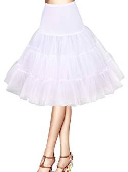 AromaHua Unterrock Petticoat 50er Jahre Retro Kleid Tutu 1950s Petticoat Krinoline Kleid Hoopless Petticoat Skirt Crinoline Vintage Retro 1950s tüllrock Rockabilly Mehreren Farben Röcke Vintag Swing von AromaHua