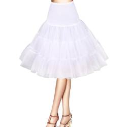 Petticoat Unterrock Tutu für Damen 50er Jahre Retro Vintage A-Linie Crinoline Halb Slips Hoopless Tutu 1950er Swing Vintage Petticoat Tutu Retro Vintage Unterrock von AromaHua