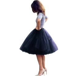 TüllRöcke tüll Unterrock Ballett Tutu Röcke Damen Ballettrock Petticoat Skirt 5 Schichten Prinzessin Rock Tutu Dress 50s Mode Straße schießen Kleid Weinlese Retro Kleid A line Kleid von AromaHua