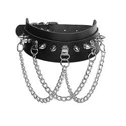 Aroncent Damen Halskette Choker Halsband Leder Halskette Punk Stil verstellbare Choker Halsreif für Frauen Mädchen Damen, Schwarz von Aroncent