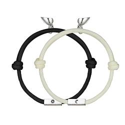 Aroncent Magnetische Paar Armbänder Verstellbares Geflochtenes Seil Armband Liebhaber Magnet Armbänder von Aroncent