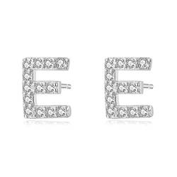 Aroncent Ohrringe Buchstabe 925 Sterling Silber Buchstaben Ohrstecker Initiale Ohrschmuck mit Zirkonia E von Aroncent