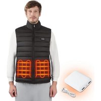 Aront Funktionsweste Beheizbare Weste Jacke für Herren und Damen mit 10.000mAh Powerbank (Größen: L + XL (Herren), Batteriebetrieben Wärmeweste mit 6 hochwertige Carbon-Nanofaser-Heizelemente, Maschinenwaschbar und trocknergeeignet, 3 Heizstufen (37℃. 47℃, 55) Perfekt für Motorradfahren, Camping, Skifahren, Outdoor-Aktivitäten von Aront