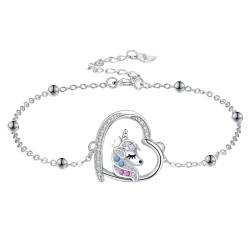 Arrebol Einhorn Armband Damen Silber 925 Armbänder Original Schmuck für Mädchen Tochter Enkelin, Verstellbarer [16+4cm] von Arrebol