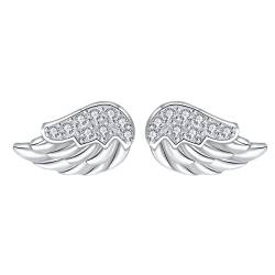 Arrebol Engelsflügel Ohrringe silber 925 Damen Süß Engel Flügel Ohrstecker mit 3A Zirkonia Ohrschmuck Für Frauen Mädchen Geschenk von Arrebol