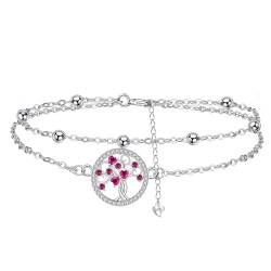 Arrebol Lebensbaum Armband 925 Sterling Silber Damen Armbänder Original Schmuck für Schwester Freundin Ehefrau Mutter Tochter, Verstellbarer [16+4cm] von Arrebol