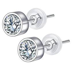 Arrebol Ohrringe silber 925 Stecker Damen Premium Ohrstecker Basic mit 5mm 3A Zirkonia Ohrschmuck Für Frauen Mädchen Geschenk von Arrebol