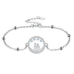 Arrebol Schwester Armband 925 Sterling Silber Damen Armbänder Original Schmuck für Frauen Schwester Freundin Mädchen Mutter Tochter, Verstellbarer [16+4cm] von Arrebol