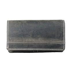 Arrigo Geldbörse Damen Leder mit Klappe - Leder Geldbörse - Geldbeutel - Portmonee - Portemonnaie - 16 x 9 x 3.5 cm - Dunkel Braun von Arrigo