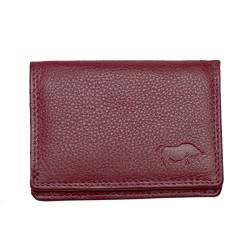 Arrigo Geldbörse Klein Damen Leder - Minibörse Leder Brieftasche - Geldbeutel Frauen Small - Portmonee - Kleines Portemonnaie -2.5x7.5x10 cm - Dunkel Rot von Arrigo