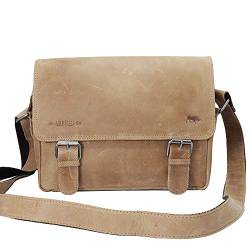 Arrigo Unisex-Erwachsene Messenger Bag Kuriertasche Beige (Taupe) von Arrigo