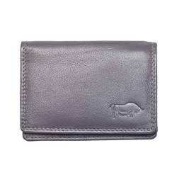 Geldbörse Klein Damen Leder - Minibörse Leder Brieftasche - Geldbeutel Frauen Small - Portmonee - Kleines Portemonnaie -2.5x7.5x10 cm - Grau von Arrigo