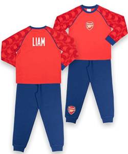 Arsenal FC – personalisierbarer Kinder-Schlafanzug – Pyjama für Jungen – Rot & Marineblau Langarm Schlafanzug mit Arsenal Logo – 100% Baumwolle Nachtwäsche – Offizielles Arsenal FC Merchandise von Arsenal F.C.