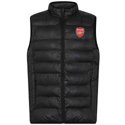 Arsenal FC - Herren Steppweste - Offizielles Merchandise - Geschenk für Fußballfans - Schwarz mit Reißverschluss - L von Arsenal FC