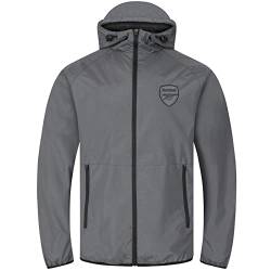 Arsenal FC - Herren Wind- und Regenjacke - Offizielles Merchandise - Geschenk für Fußballfans - Grau - Kapuze mit Schirm - S von Arsenal FC