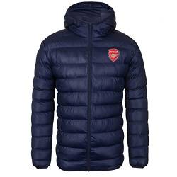 Arsenal FC - Herren Winter-Steppjacke mit Kapuze - Offizielles Merchandise - Geschenk für Fußballfans - Dunkelblau - 3XL von Arsenal FC