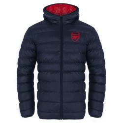 Arsenal FC - Herren Winter-Steppjacke mit Kapuze - Offizielles Merchandise - Geschenk für Fußballfans - Dunkelblau - S von Arsenal FC