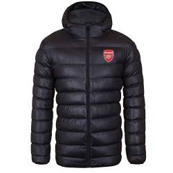 Arsenal FC - Herren Winter-Steppjacke mit Kapuze - Offizielles Merchandise - Geschenk für Fußballfans - Schwarz - XL von Arsenal FC