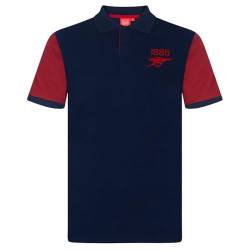 FC Arsenal Herren Polo-Shirt mit originalem Fußball-Wappen - Geschenk - Dunkelblau mit Kontrastärmeln - XL von Arsenal FC