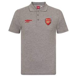 FC Arsenal Herren Polo-Shirt mit originalem Fußball-Wappen - Geschenk - Grau - L von Arsenal FC