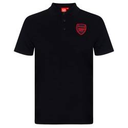 FC Arsenal Herren Polo-Shirt mit originalem Fußball-Wappen - Geschenk - Schwarz - L von Arsenal FC